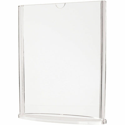 Deflecto Double-Sided Sign Holder w/Base, Clear, DEF4432