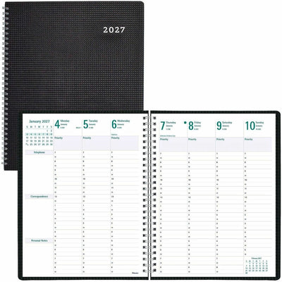 Dominion Blueline Rediform Timanager DuraFlex Appointment Book, Black, 8 1/2", REDC5930V81T