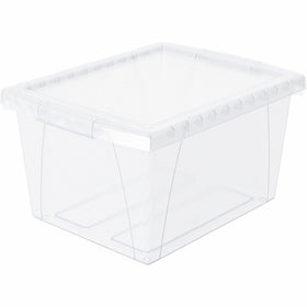 ERA Storex Stackable Storage Bin w/Lid, Clear, STX61430U06C