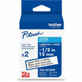 Brother Genuine P-touch TZe2312PK BK on WHT Label Tapes, Laminated, 12mmX8m each, White, 2 Pack, BRTTZE2312PKG