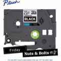 Brother Genuine P-touch TZe335 WHT on BK Label Tape, Laminated, 12mmX8m, Black, BRTTZE335G