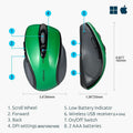ACCO Kensington Pro Fit Mid-size Wireless Mouse, Emerald Green, 1, KMW72424