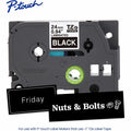 Brother Genuine P-touch TZe355 WHT on BK Label Tape, Laminated, 24mmX8m, Black, BRTTZE355G