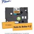 Brother Industries Brother Genuine P-touch TZeB51 BK on FLUOR ORG Label Tape, Laminated, 24mmX5m, Fluorescent Orange, BRTTZEB51G