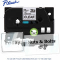 Brother Genuine P-touch TZe161 BK on CLR Label Tape, Laminated, 36mmX8m, Clear, BRTTZE161G