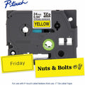 Brother Genuine P-touch TZeS651 BK on YL Label Tape, Strong Adhesive Lam., 24mmX8m, Yellow, BRTTZES651G