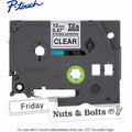 Brother Industries Brother Genuine P-touch TZeS131 BK on CLR Label Tape, Strong Adhesive Lam., 12mmX8m, Clear, BRTTZES131G