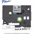 Brother Genuine P-touch TZeS221 BK on WHT Label Tape, Strong Adhesive Lam., 9mmX8m, White, BRTTZES221G