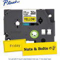 Brother Genuine P-touch TZe651 BK on YL Label Tape, Laminated, 24mmX8m, Yellow, BRTTZE651G