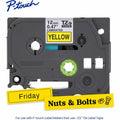 Brother Genuine P-touch TZe631 BK on YL Label Tape, Laminated, 12mmX8m, Yellow, BRTTZE631G