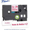 Brother Genuine P-touch TZe252 RD on WHT Label Tape, Laminated, 24mmX8m, White, BRTTZE252G