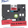 Brother Genuine P-touch TZe441 BK on RD Label Tape, Laminated, 18mmX8m, Red, BRTTZE441G