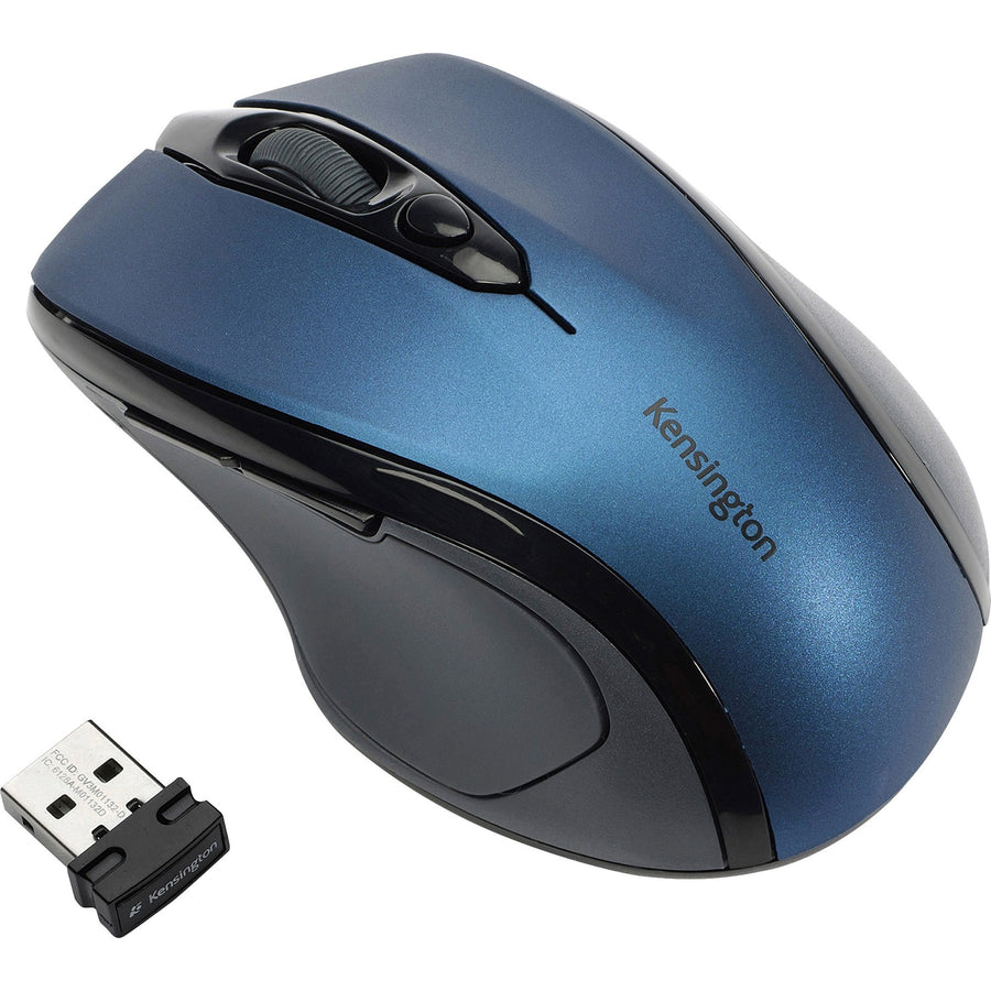 Kensington Pro Fit Mid-Size Wireless Mouse Saphire Blue, 2.6" x 1.4", Sapphire Blue, KMW72421