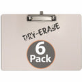 Officemate 83166 Dry Erase Clipboard, Side Clip with Pen Holder, 6pk, White, 9" Width x 12 1/2" Length, 6 Pack, OIC83166
