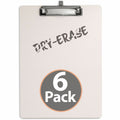 Officemate 83161 Dry Erase Clipboard, Top Clip with Pen Holder, 6pk, White, 9" Width x 12 1/2" Length, 6 Pack, OIC83161