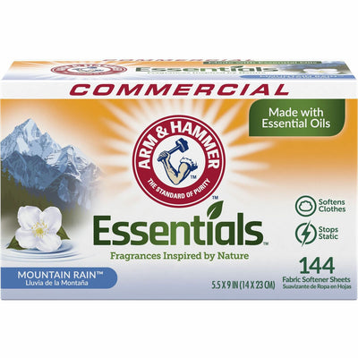 Church & Dwight Arm & Hammer Essentials Fabric Softener Sheets, White, 6 / Carton, CDC3320000102CT