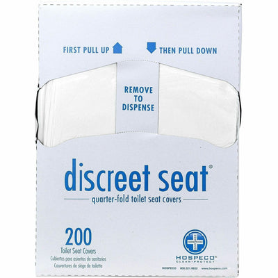 Hospeco Recycled Paper Toilet Seat Covers, White, 25 / Carton, HOSDSQTR5M