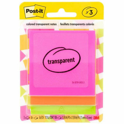 3M Post-it Transparent Notes, Orange, 1 Pack, MMM6003COL