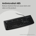 ACCO Kensington Pro Fit Washable Antimicrobial Keyboard, Black, KMW64407
