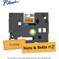 Brother Industries Brother Genuine P-touch TZeB41 BK on FLUOR ORG Label Tape, Laminated, 18mmX5m, Fluorescent Orange, BRTTZEB41G