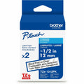 Brother Genuine P-touch TZe1312PK BK on CLR Label Tapes, Laminated, 12mmX8m each, Clear, 2 Pack, BRTTZE1312PKG