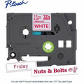 Brother Genuine P-touch TZe232 RD on WHT Label Tape, Laminated, 12mmX8m, White, BRTTZE232G