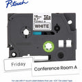 Brother Genuine P-touch TZeFX241 BK on WHT Label Tape, Flexible ID Laminated, 18mmX8m, White, BRTTZEFX241G