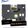 Brother Genuine P-touch TZe344 GLD on BK Label Tape, Laminated, 18mmX8m, Black, BRTTZE344G