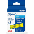 Brother Genuine P-touch TZe6312PK BK on YL Label Tapes, Laminated, 12mmX8m each, Yellow, 2 Pack, BRTTZE6312PKG