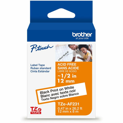 Brother Label Tape, White, 6EA/BX 4BX/CT — view 1