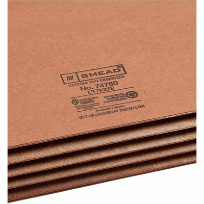 Smead TUFF Straight Tab Cut Legal Recycled File Pocket, Redrope, 8 1/2" Width x 14" Length, 10 / Box, SMD74780