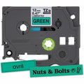 Brother Genuine P-touch TZe731 BK on GRN Label Tape, Laminated, 12mmX8m, Green, BRTTZE731G