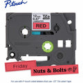 Brother Genuine P-touch TZe431 BK on RD Label Tape, Laminated, 12mmX8m, Red, BRTTZE431G