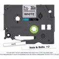 Brother Genuine P-touch TZeS211 BK on WHT Label Tape, Strong Adhesive Lam., 6mmX8m, White, BRTTZES211G