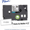 Brother Genuine P-touch TZeM251 BK on WHT Label Tape, Premium Matte Laminated, 24mmX8m, Matte White, BRTTZEM251G