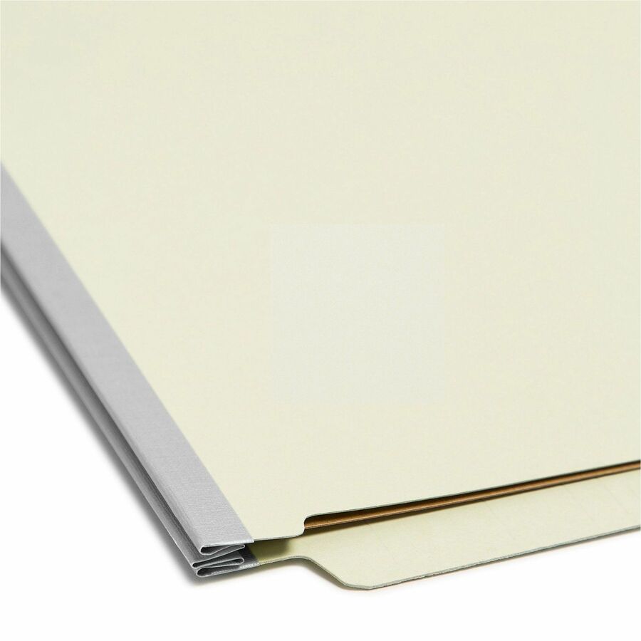 Smead End Tab Pressboard Classification File Folder with SafeSHIELD Fasteners, 8.5" Width x 14" Length, Green, Straight, Tear Resistant, SMD29810
