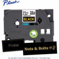 Brother Genuine P-touch TZe354 GLD on BK Label Tape, Laminated, 24mmX8m, Black, BRTTZE354G