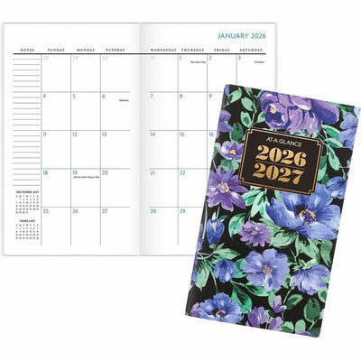 ACCO At-A-Glance Badge Floral Two-Year Monthly Planner, 3 1/2", 48EA/CT — view 1