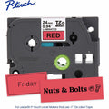 Brother Genuine P-touch TZe451 BK on RD Label Tape, Laminated, 24mmX8m, Red, BRTTZE451G