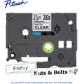 Brother Genuine P-touch TZeM31 BK on CLR Label Tape, Premium Matte Laminated, 12mmX8m, Matte Clear, BRTTZEM31G