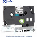 Brother Genuine P-touch TZeM51 BK on CLR Label Tape, Premium Matte Laminated, 24mmX8m, Matte Clear, BRTTZEM51G