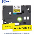 Brother Genuine P-touch TZeS641 BK on YL Label Tape, Strong Adhesive Lam., 18mmX8m, Yellow, BRTTZES641G