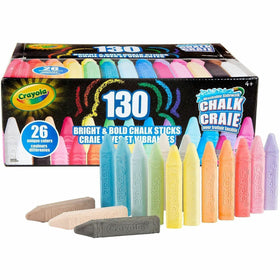 Crayola Washable Sidewalk Chalk, Assorted, 130 / Pack, CYO510817