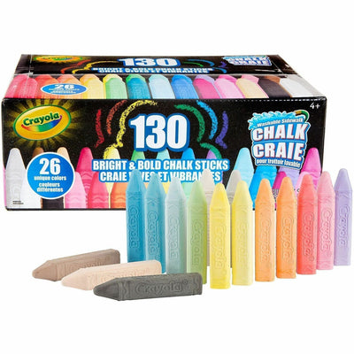 Crayola Washable Sidewalk Chalk, Assorted, 130 / Pack, CYO510817