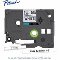 Brother Genuine P-touch TZe211 BK on WHT Label Tape, Laminated, 6mmX8m, White, BRTTZE211G