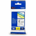 Brother Genuine P-touch TZe211 BK on WHT Label Tape, Laminated, 6mmX8m, White, BRTTZE211G