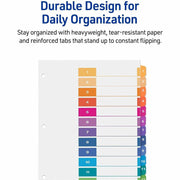 Avery Dividers, 12 Tabs, Ready Index, Multicolor Tabs (11141), 1 Set
