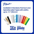 Brother Industries Brother Genuine P-touch TZeMQ835 WHT on SATIN GLD Label Tape, Laminated, 12mmX5m, Satin Gold, BRTTZEMQ835G