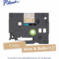 Brother Industries Brother Genuine P-touch TZeMQ835 WHT on SATIN GLD Label Tape, Laminated, 12mmX5m, Satin Gold, BRTTZEMQ835G