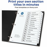 Avery Binder Dividers, 15 Tabs, Ready Index (11142), 1 Set